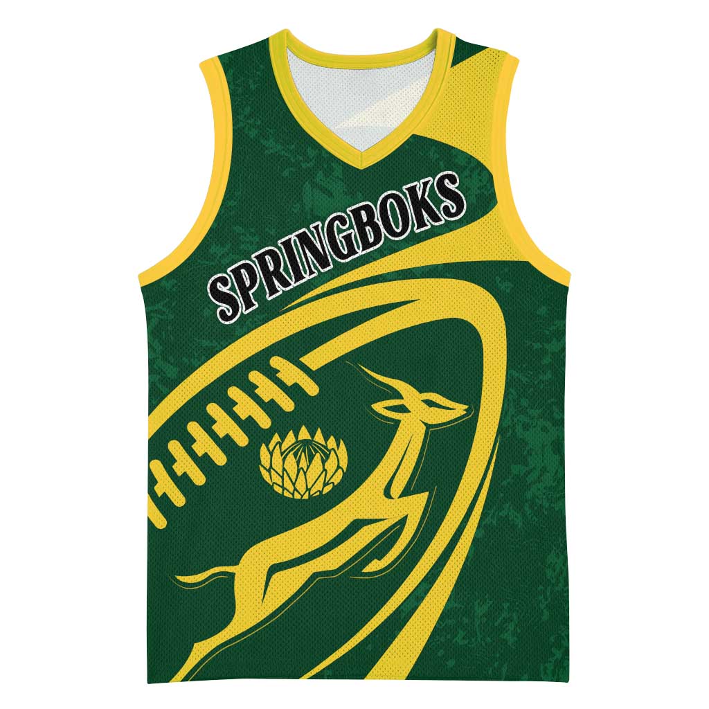 Personalised South Africa Rugby Basketball Jersey Bokke Champions Sporty Dynamics LT7