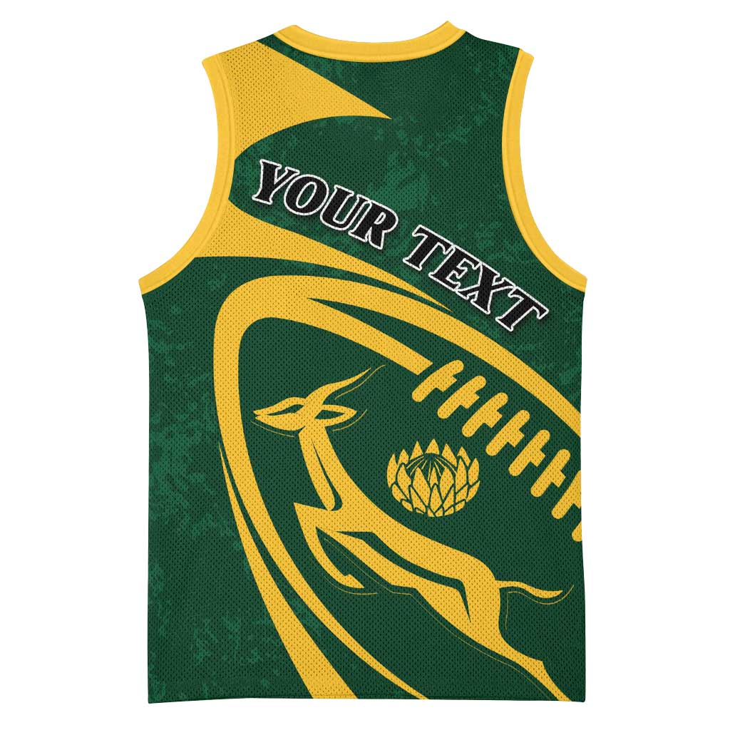 Personalised South Africa Rugby Basketball Jersey Bokke Champions Sporty Dynamics LT7