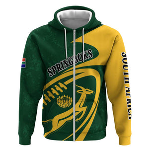 Personalised South Africa Rugby Hoodie Bokke Champions Sporty Dynamics