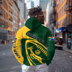 Personalised South Africa Rugby Hoodie Bokke Champions Sporty Dynamics