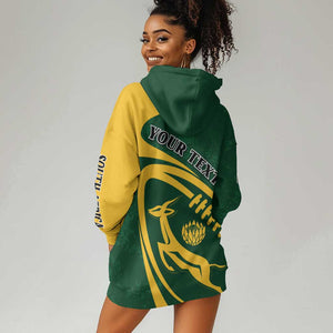 Personalised South Africa Rugby Hoodie Dress Bokke Champions Sporty Dynamics