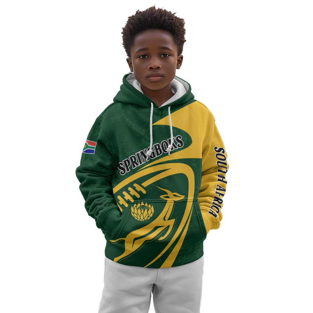 Personalised South Africa Rugby Kid Hoodie Bokke Champions Sporty Dynamics