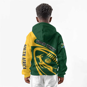 Personalised South Africa Rugby Kid Hoodie Bokke Champions Sporty Dynamics