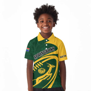 Personalised South Africa Rugby Kid Polo Shirt Bokke Champions Sporty Dynamics