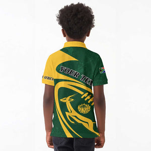 Personalised South Africa Rugby Kid Polo Shirt Bokke Champions Sporty Dynamics