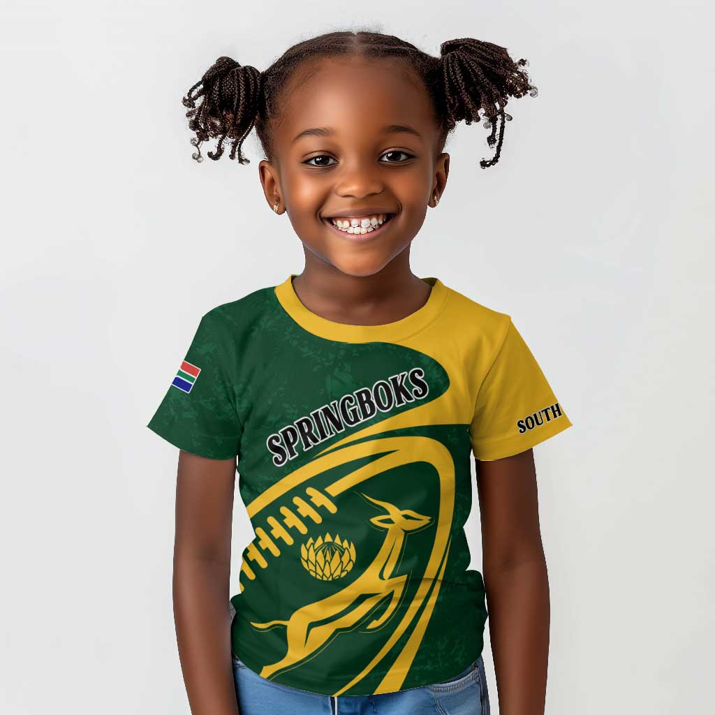 Personalised South Africa Rugby Kid T shirt Bokke Champions Sporty Dynamics