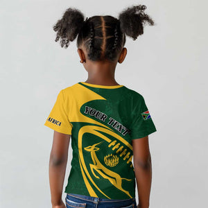 Personalised South Africa Rugby Kid T shirt Bokke Champions Sporty Dynamics