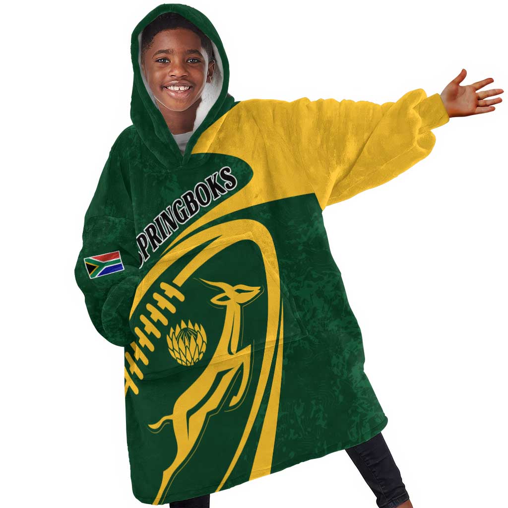 Personalised South Africa Rugby KId Wearable Blanket Hoodie Bokke Champions Sporty Dynamics