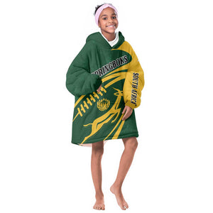 Personalised South Africa Rugby KId Wearable Blanket Hoodie Bokke Champions Sporty Dynamics