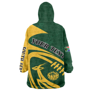 Personalised South Africa Rugby KId Wearable Blanket Hoodie Bokke Champions Sporty Dynamics