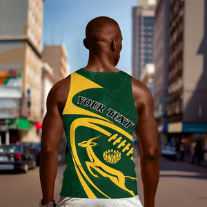 Personalised South Africa Rugby Men Tank Top Bokke Champions Sporty Dynamics