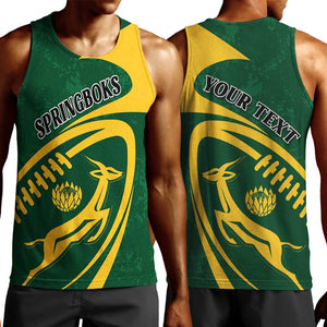 Personalised South Africa Rugby Men Tank Top Bokke Champions Sporty Dynamics