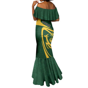 Personalised South Africa Rugby Mermaid Dress Bokke Champions Sporty Dynamics