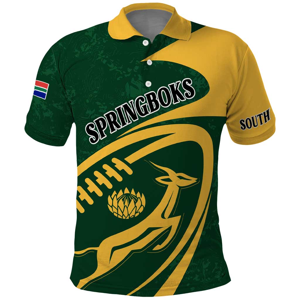 Personalised South Africa Rugby Polo Shirt Bokke Champions Sporty Dynamics