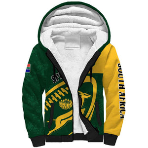 Personalised South Africa Rugby Sherpa Hoodie Bokke Champions Sporty Dynamics