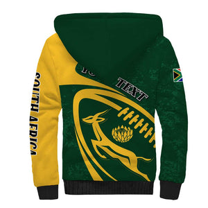 Personalised South Africa Rugby Sherpa Hoodie Bokke Champions Sporty Dynamics