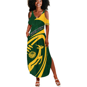 Personalised South Africa Rugby Summer Maxi Dress Bokke Champions Sporty Dynamics