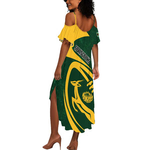 Personalised South Africa Rugby Summer Maxi Dress Bokke Champions Sporty Dynamics