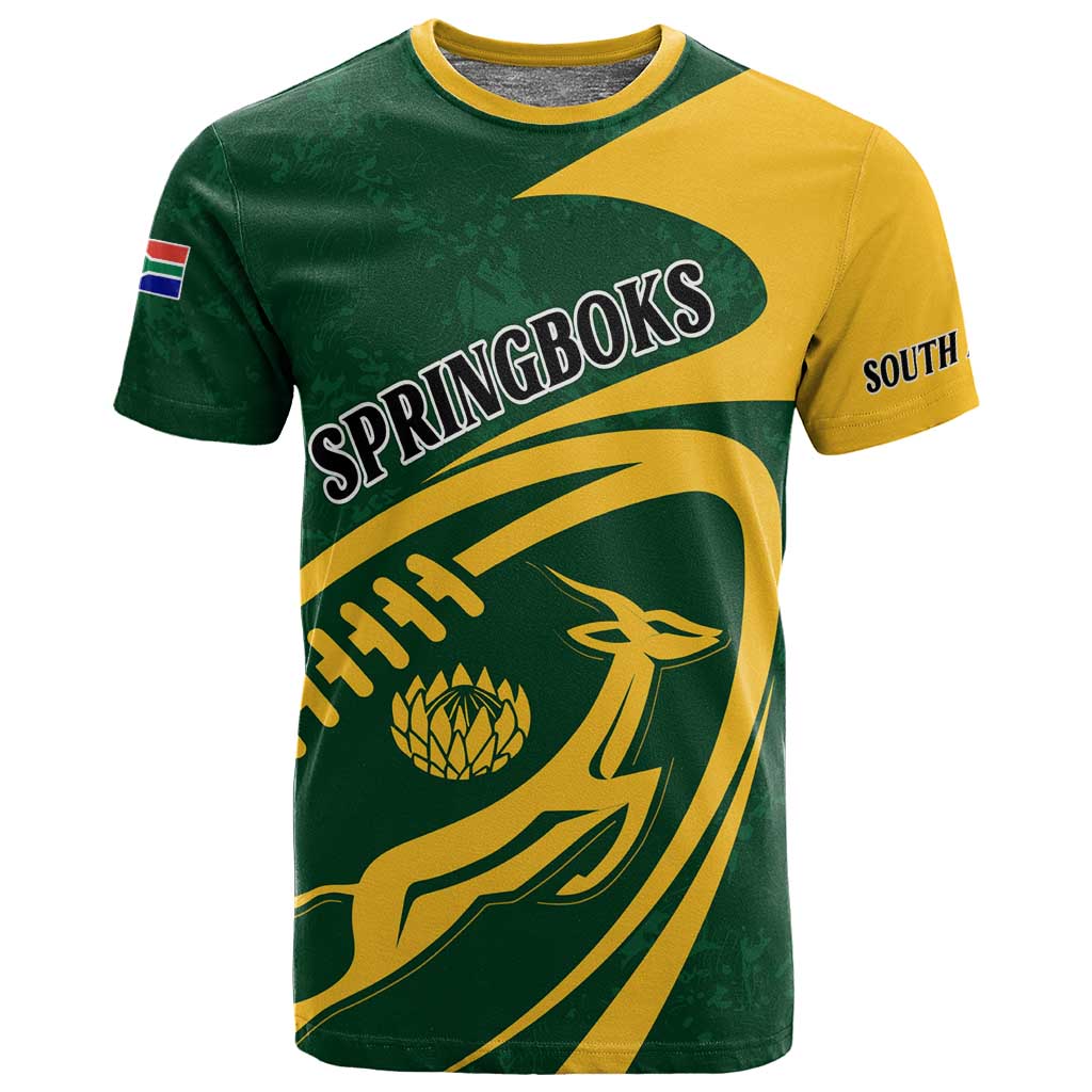 Personalised South Africa Rugby T shirt Bokke Champions Sporty Dynamics