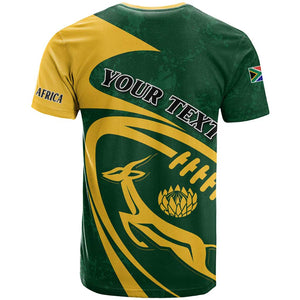 Personalised South Africa Rugby T shirt Bokke Champions Sporty Dynamics