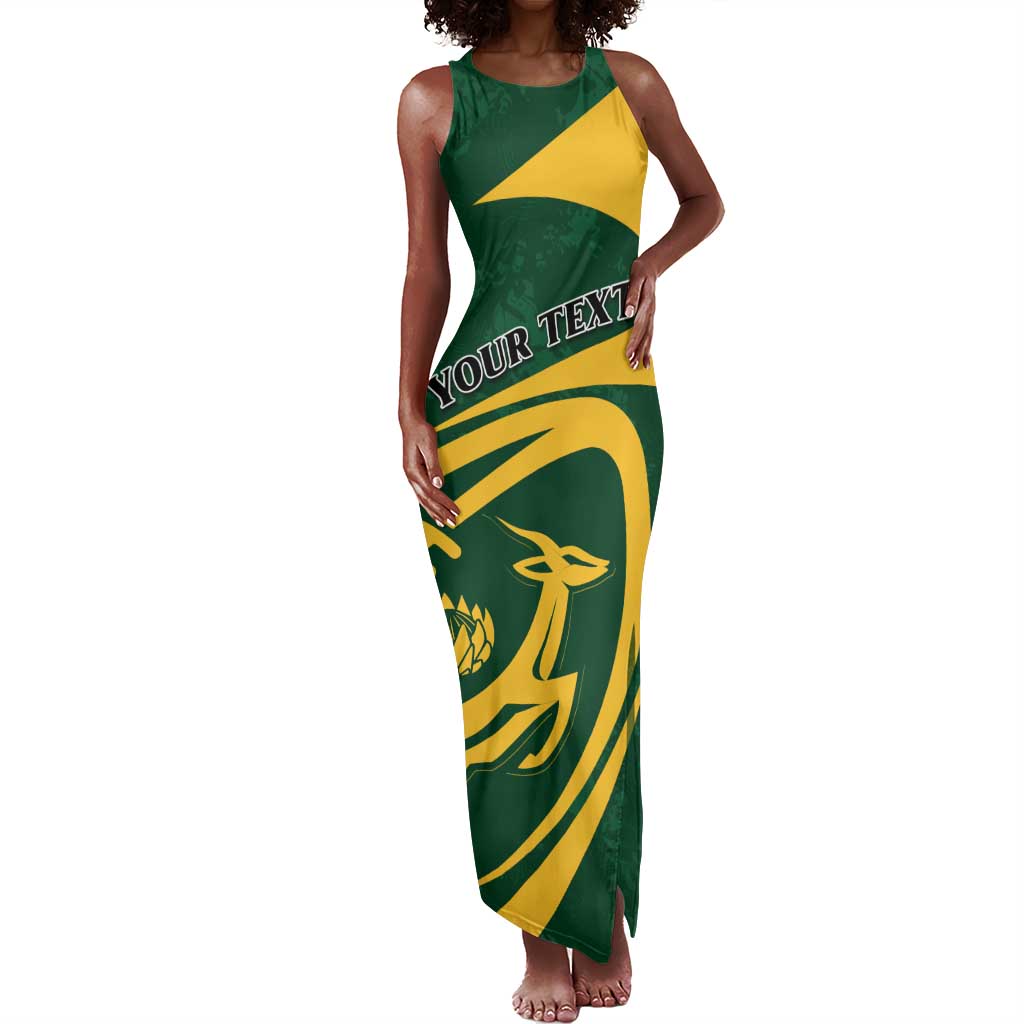 Personalised South Africa Rugby Tank Maxi Dress Bokke Champions Sporty Dynamics