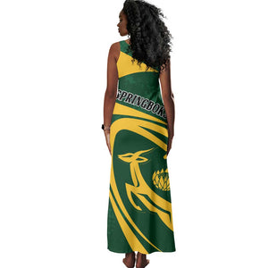 Personalised South Africa Rugby Tank Maxi Dress Bokke Champions Sporty Dynamics