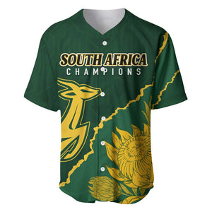 Personalised South Africa Rugby 2023 Baseball Jersey Bokke Champions Kente Ethnic