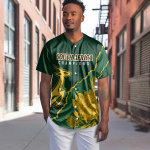 Personalised South Africa Rugby 2023 Baseball Jersey Bokke Champions Kente Ethnic