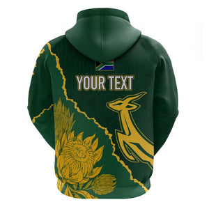 Personalised South Africa Rugby 2023 Hoodie Bokke Champions Kente Ethnic