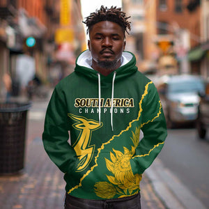 Personalised South Africa Rugby 2023 Hoodie Bokke Champions Kente Ethnic