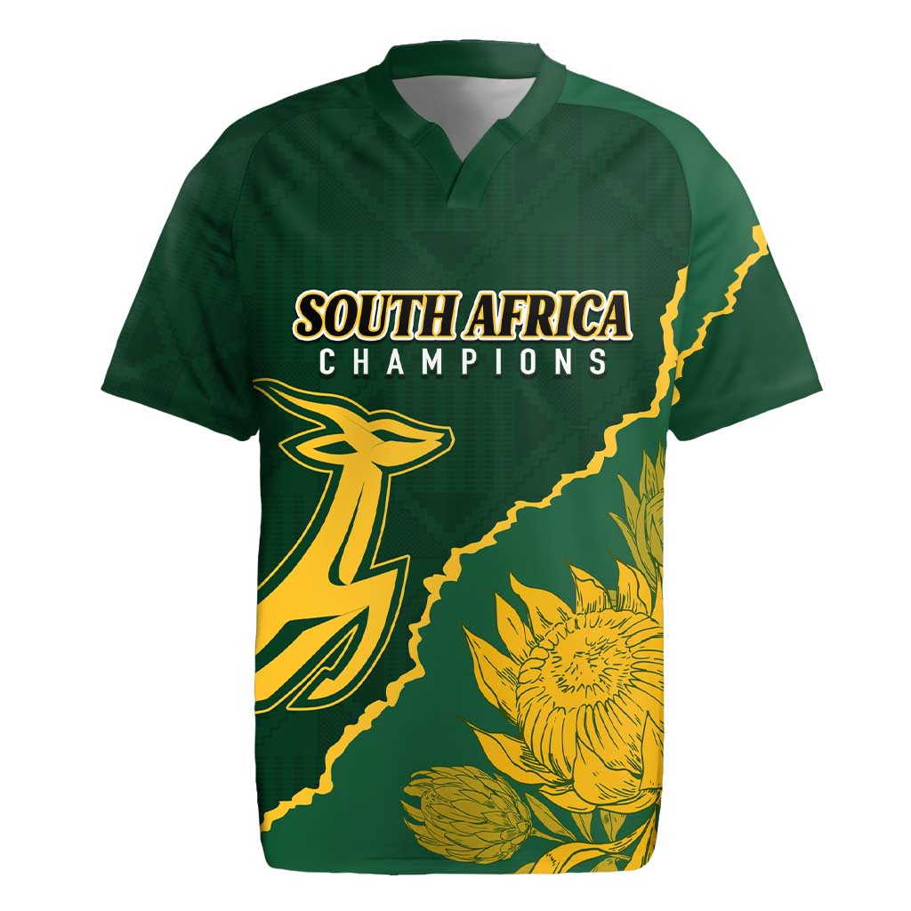 Personalised South Africa Rugby 2023 Rugby Jersey Bokke Champions Kente Ethnic