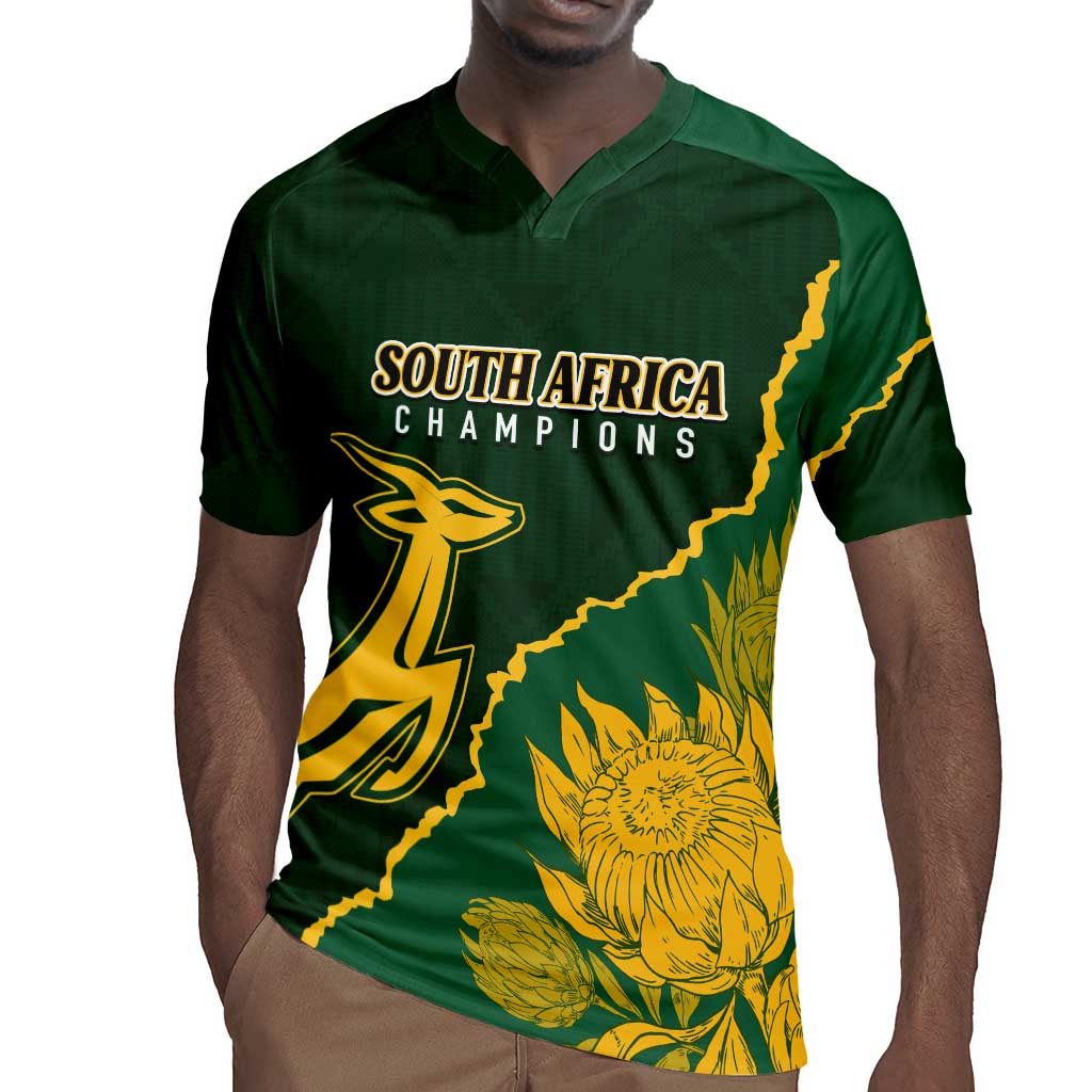 Personalised South Africa Rugby 2023 Rugby Jersey Bokke Champions Kente Ethnic