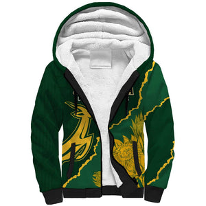 Personalised South Africa Rugby 2023 Sherpa Hoodie Bokke Champions Kente Ethnic