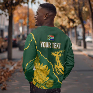 Personalised South Africa Rugby 2023 Sweatshirt Bokke Champions Kente Ethnic