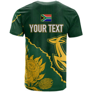 Personalised South Africa Rugby 2023 T shirt Bokke Champions Kente Ethnic