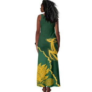 Personalised South Africa Rugby 2023 Tank Maxi Dress Bokke Champions Kente Ethnic