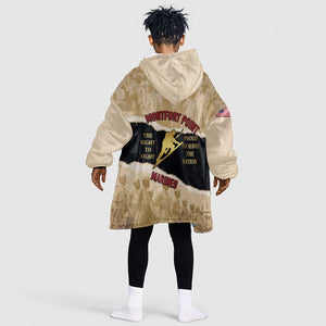 Montfort Point Marines Kid Wearable Blanket Hoodie African American First To Fight Prejudice