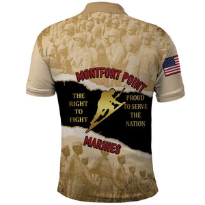 Montfort Point Marines Polo Shirt African American First To Fight Prejudice
