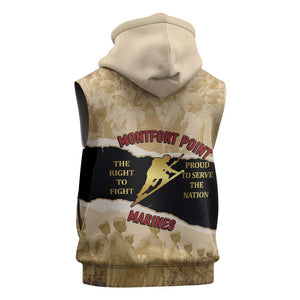 Montfort Point Marines Sleeveless Hoodie African American First To Fight Prejudice