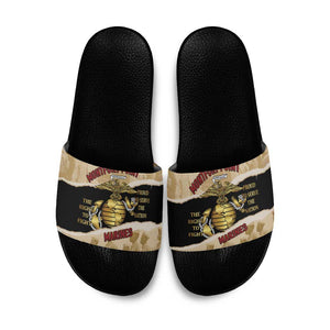 Montfort Point Marines Slide Sandals African American First To Fight Prejudice