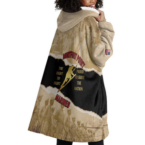 Montfort Point Marines Wearable Blanket Hoodie African American First To Fight Prejudice