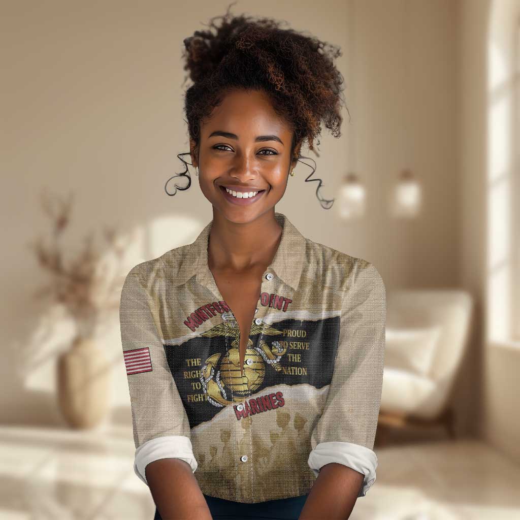Montfort Point Marines Women Casual Shirt African American First To Fight Prejudice