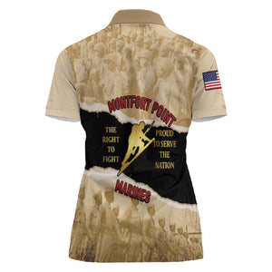 Montfort Point Marines Women Polo Shirt African American First To Fight Prejudice