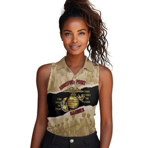 Montfort Point Marines Women Sleeveless Polo Shirt African American First To Fight Prejudice