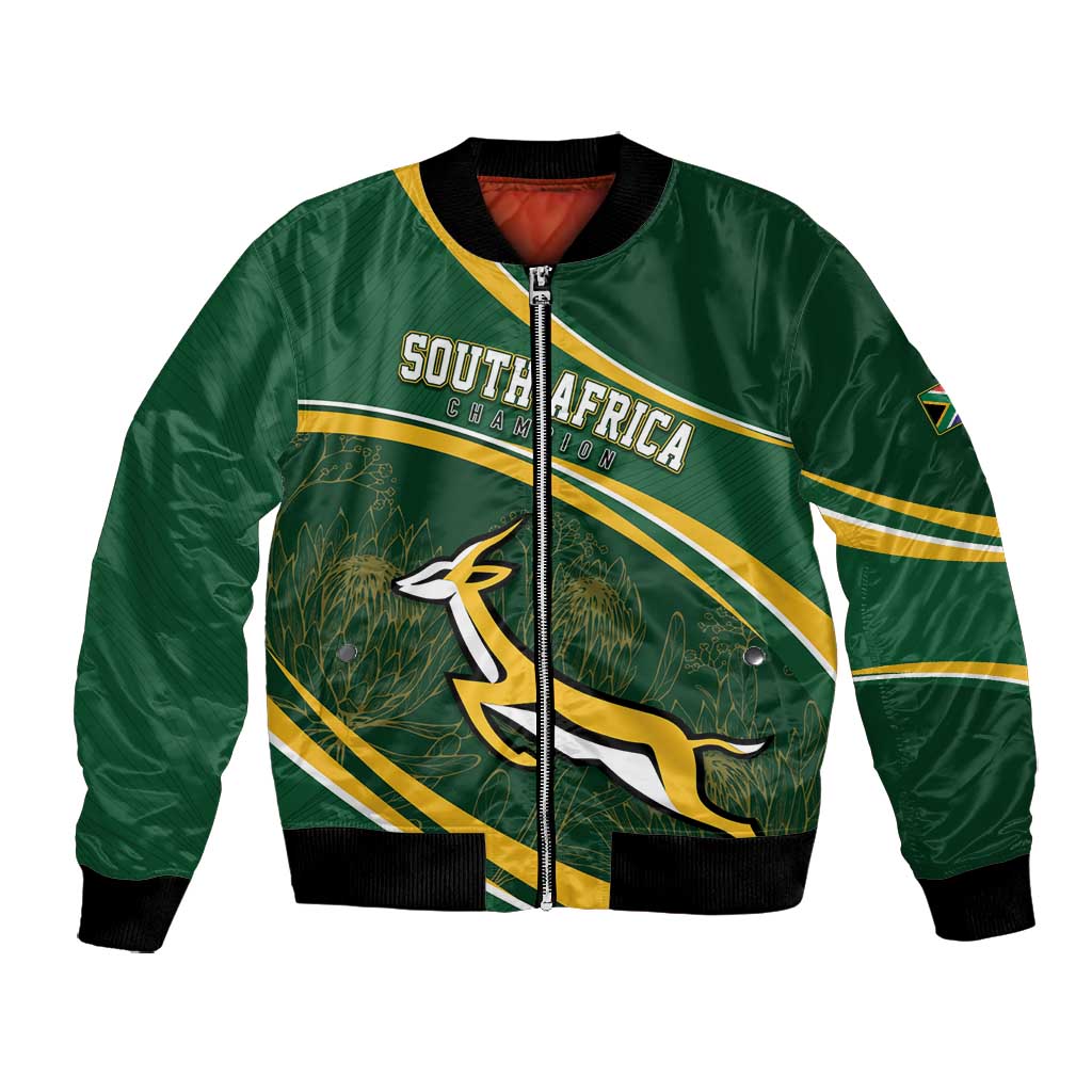 South Africa Rugby Personalized Bokke Bomber Jacket Springboks - Stronger Together - African Pride