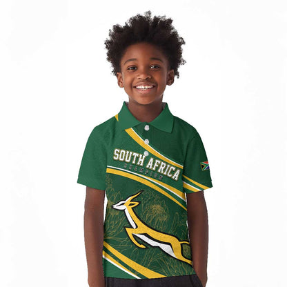 South Africa Rugby Personalized Bokke Kid Polo Shirt Springboks - Stronger Together - African Pride