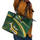 South Africa Rugby Personalized Bokke Leather Tote Bag Springboks - Stronger Together - African Pride