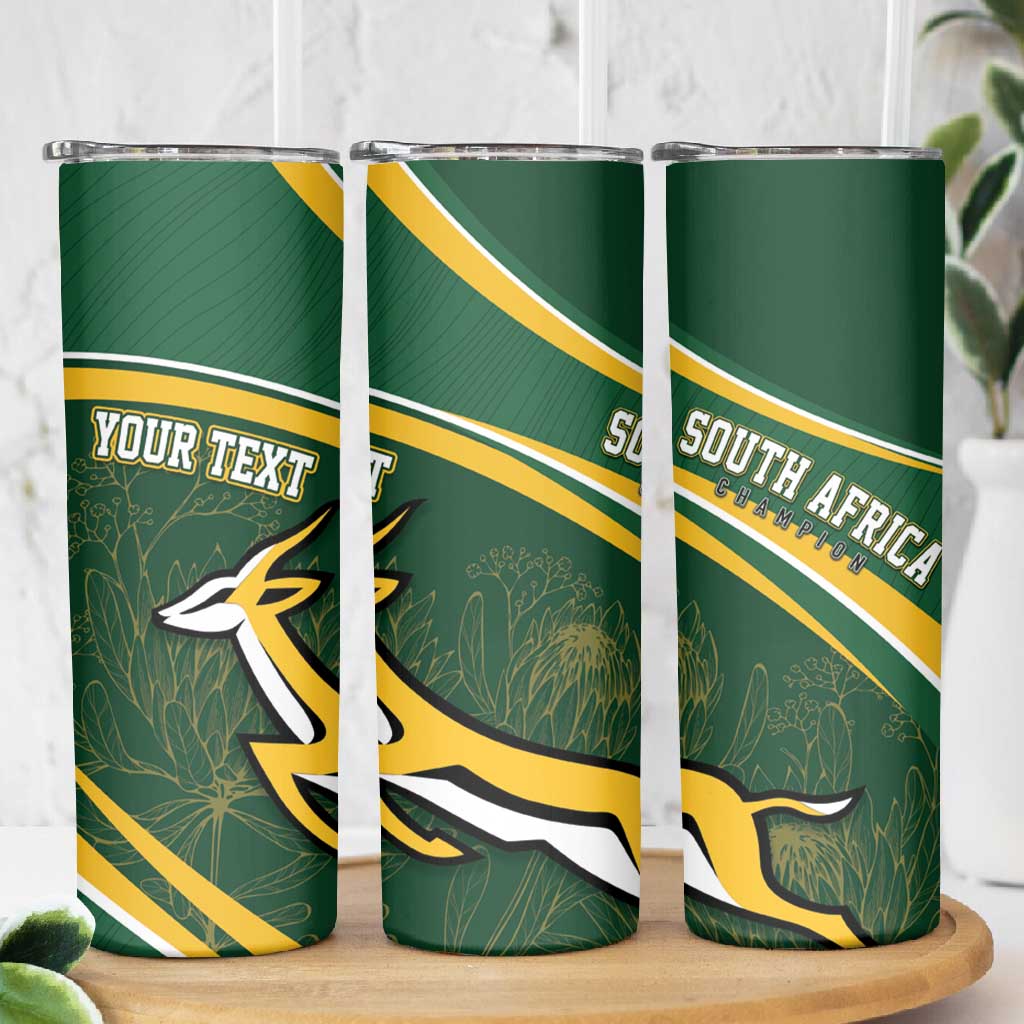 South Africa Rugby Personalized Bokke Skinny Tumbler Springboks - Stronger Together - African Pride
