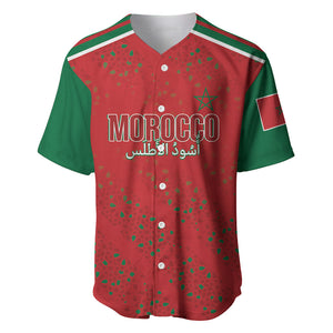 Morocco Football Atlas Lionesses Custom Baseball Jersey Arabesque Motif