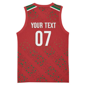 Morocco Football Atlas Lionesses Custom Basketball Jersey Arabesque Motif